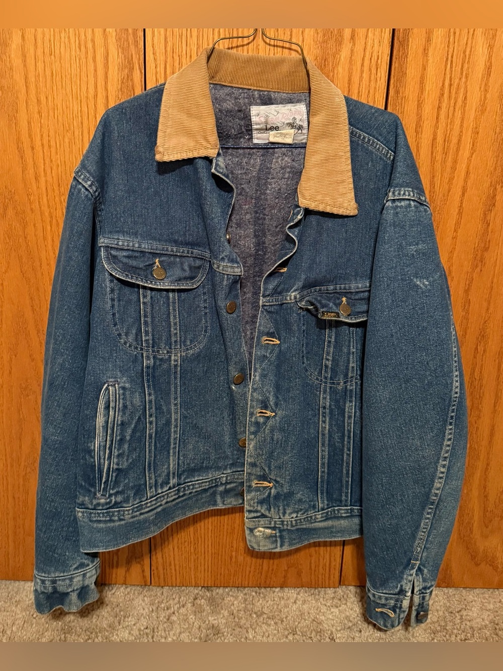 Vintage 1980s Lee Storm Rider Denim Jacket Size 42R